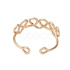 Heart Copper Wire Wrapped Open Cuff Ring for Women RJEW-TA00128-4