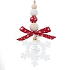 Christmas Snowflake Wood Pendant Decorations HJEW-TA00301-1