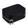 Italian Velvet Double Layers Jewelry Set Storage Zipper Boxes with Mirror Inside CON-G023-09F-2