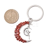 Synthetic Turquoise & Natural Red Jasper White Moonstone Citrine Lapis Lazuli Rose Quartz Keychain KEYC-JKC00969-3