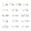 Crafans 16 Pairs 16 Style Crocodiles & Dog & Swan & Hedgehog & Dinosaur & Bird 304 Stainless Steel Stud Earrings EJEW-CF0001-02P-2