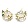 Real 16K Gold Plated Brass Micro Pave Cubic Zirconia Pendants KK-S061-72B-G-NR-1