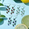 3 Pairs Fruit Gemstone & Acrylic Dangle Earrings EJEW-TA00472-2