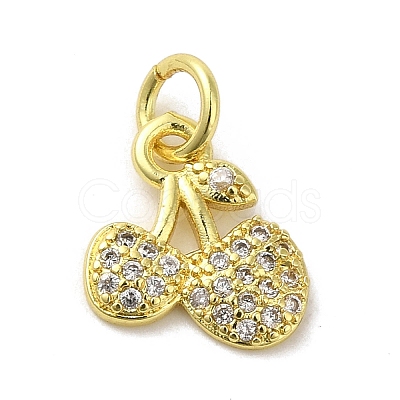 Brass Micro Pave Clear Cubic Zirconia Charms KK-M283-17B-01-1