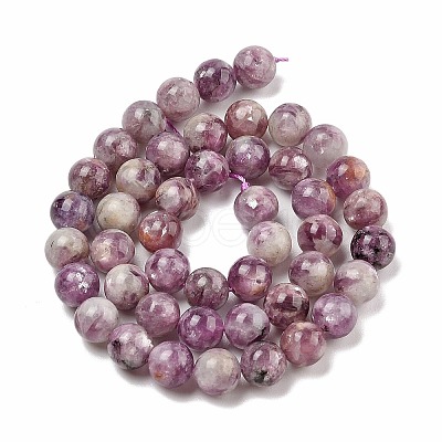 Natural Lepidolite/Purple Mica Stone Beads Strands G-G160-A01-01-1