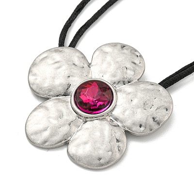 Alloy Rhinestone Pendant Necklaces NJEW-A022-01B-1