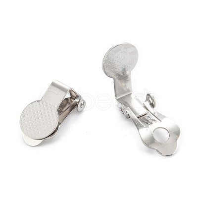 Tarnish Resistant 304 Stainless Steel Clip-on Earring Finding STAS-G250-03P-1