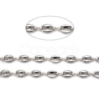 Tarnish Resistant 304 Stainless Steel Coffee Bean Chains CHS-N002-01P-1