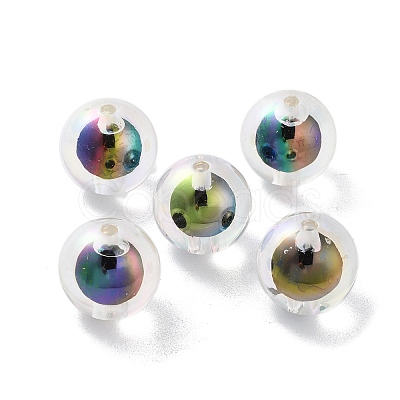 UV Plating Rainbow Iridescent Acrylic Beads OACR-H112-24C-1