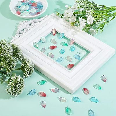 SUPERFINDINGS Baking Paint Glass Pendants EGLA-FH0001-07-1