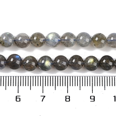 Grade AA Natural Gemstone Labradorite Round Beads Strands G-E251-33-6mm-01-1