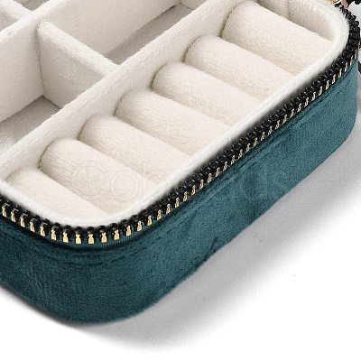 Square Velvet Jewelry Storage Zipper Boxes CON-P021-01D-1