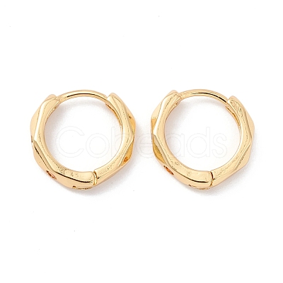 Real 18K Gold Plated Cubic Zirconia Huggie Hoop Earrings for Girl Women EJEW-I260-03G-NR-1