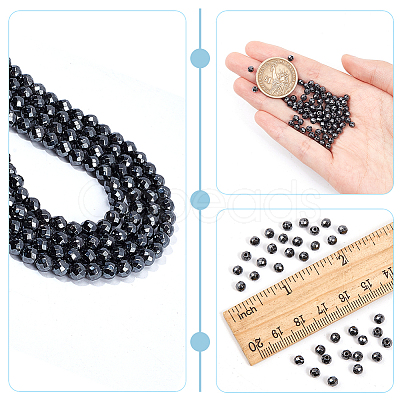 Nbeads 2Strands Non-magnetic Synthetic Hematite Beads Strands G-NB0005-01A-1