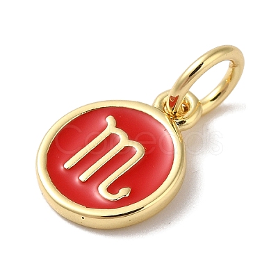 Real 18K Gold Plated Brass Enamel Charms KK-L216-001G-F03-1