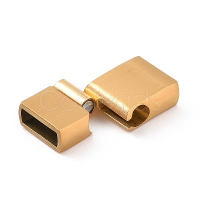 Ion Plating(IP) 304 Stainless Steel Rectangle Magnetic Clasps with Glue-in Ends STAS-E089-42G-A-1