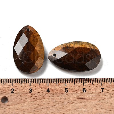 Natural Tiger Eye Pendants G-G069-04B-1