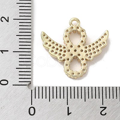 Brass Micro Pave Clear Cubic Zirconia Pendants KK-M275-60G-1