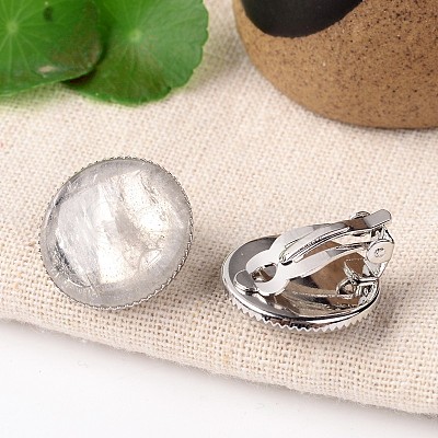 Natural Mixed Stone Dome/Half Round Clip-on Earrings EJEW-J090-M-1