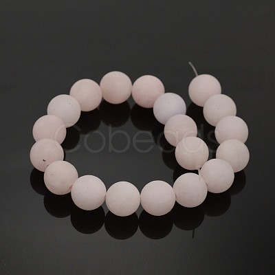 Frosted Natural Rose Quartz Round Bead Strands G-M272-06-10mm-1