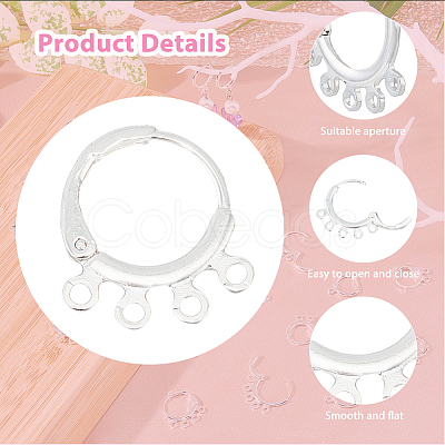 SUPERFINDINGS 24Pcs 4 Style Rack Plating Eco-friendly Brass Huggie Hoop Earring Findings KK-FH0006-62-1