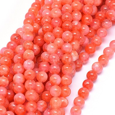 Natural Dyed White Jade Beads Strands G-F601-A-1