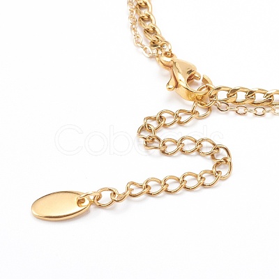 Two-Layer 304 Stainless Steel Curb Chain & Brass Cable Chain Bracelet Making AJEW-JB00923-1