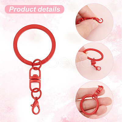 PandaHall Elite 36Pcs 9 Colors Spray Painted Iron Keychain Swivel Clasps FIND-AR0004-01-1