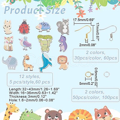 ARRICRAFT DIY Animal Earring Making Kit DIY-AR0003-34-1