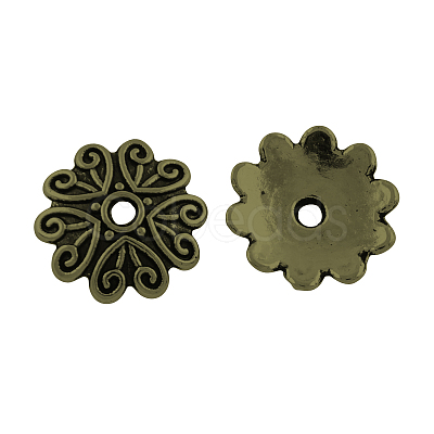 Tibetan Style Alloy Bead Caps TIBEP-R304-110AB-LF-1