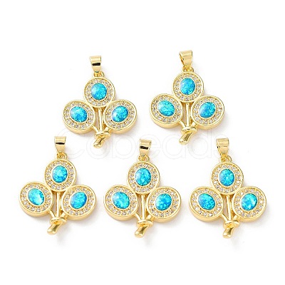 Rack Plating Brass Micro Pave Cubic Zirconia Pendants KK-C041-24G-1