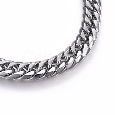 Tarnish Resistant 304 Stainless Steel Curb Chain Necklaces NJEW-H493-04P-1