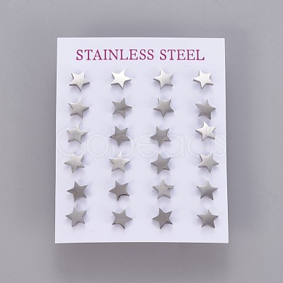 Tarnish Resistant 304 Stainless Steel Stud Earrings EJEW-F227-12P-1