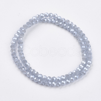 Electroplate Glass Beads Strands EGLA-F120-PL-B02-1