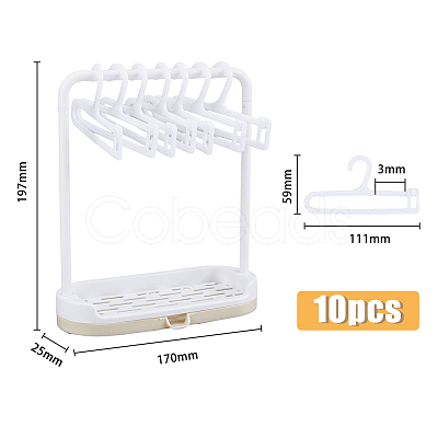 Plastic Doll Clothes Drying Laundry Rack Set DIY-WH0304-527A-1