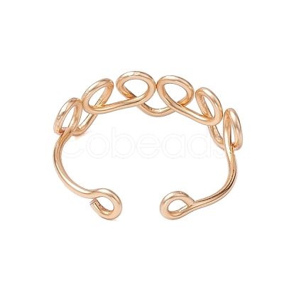 Heart Copper Wire Wrapped Open Cuff Ring for Women RJEW-TA00128-1