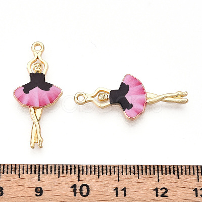 Printed Light Gold Tone Alloy Pendants ENAM-N056-207H-1