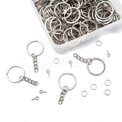 300Pcs 3 Style DIY 25mm Keychain Clasps Set DIY-YW0002-05P-1