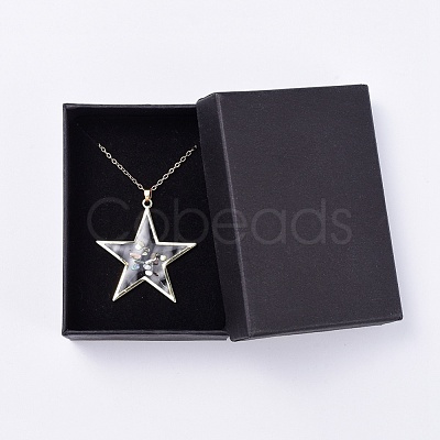 Epoxy Resin Pendant Necklaces NJEW-JN02481-M-1