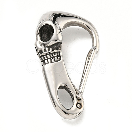 Tibetan Style 316 Surgical Stainless Steel Fittings with 304 Stainless Steel Key Ring FIND-Q101-12AS-1