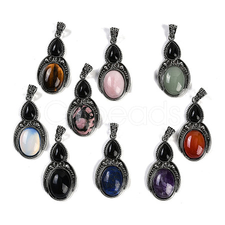 Natural & Synthetic Mixed Gemstone Pendants G-I370-08AS-1