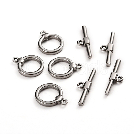 Tarnish Resistant 304 Stainless Steel Toggle Clasps STAS-D142-04A-P-1