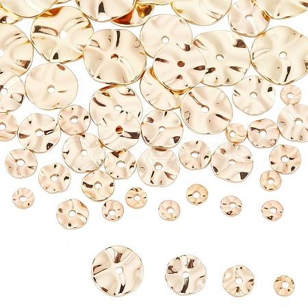 PandaHall Elite 40Pcs 4 Style Brass Beads KK-PH0009-08-1