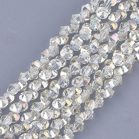 Electroplate Glass Beads Strands X-EGLA-S179-03B-C10-1