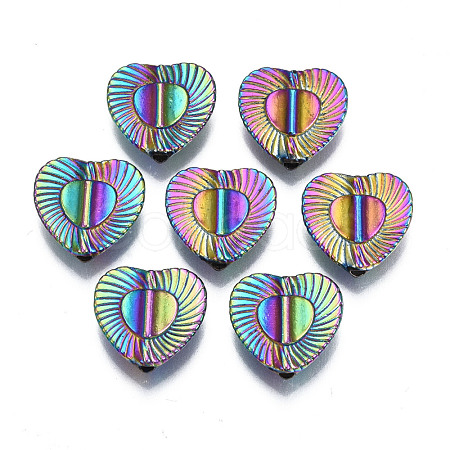 Rack Plating Rainbow Color Alloy Beads PALLOY-S180-356-1