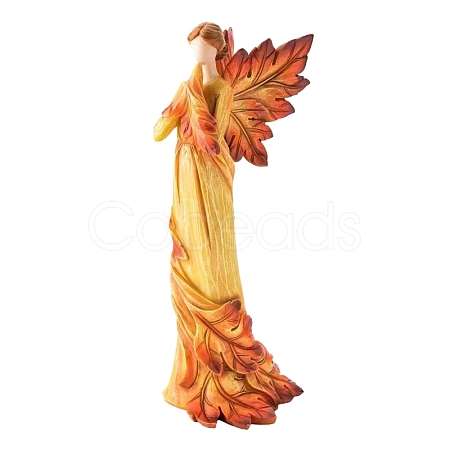 Autumn Resin Maple Leaf Angel Figurines PW-WG29743-02-1