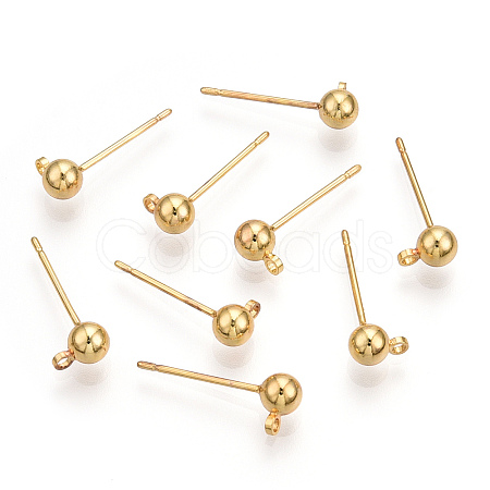 Brass Stud Earring Findings X-KK-I649-10G-NF-1