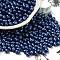 Baking Painted Glass Seed Beads, Oval, Dark Blue, 5x3.5mm, Hole: 0.8mm, about 5000pcs/pound