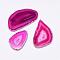 Natural Agate Pendants, Dyed, Nuggets, Hot Pink, 60~85x35~55x5mm, Hole: 2mm