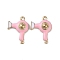 Alloy Enamel Pendants, Cadmium Free & Lead Free, Golden, Hair Dryer Charm, Pink, 25.5x19.5x5.5mm, Hole: 1.8mm